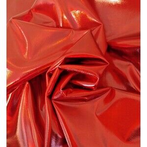 Red Shimmer Mirror Foil Fabric BTY, Polyester/Spandex, Cosplay by Yaya Han, NEW!